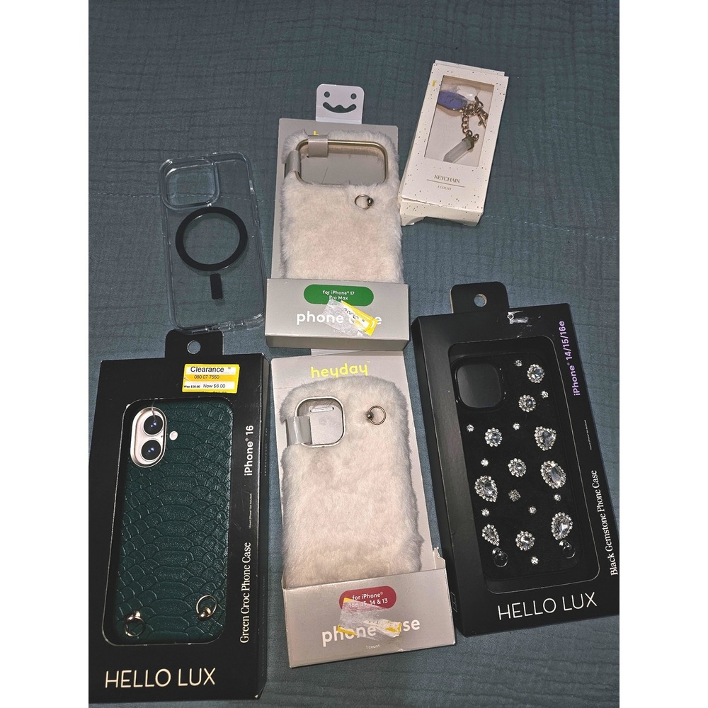 iPhone Case Bundle Hello Lux Heyday iPhone 16 17 Pro Max 15 14 Gemstone Fur Croc